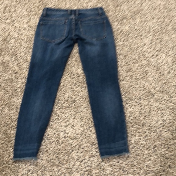 Free People Jeans Size 24 Low Rise Skinny Distressed Raw Hem Dark Blue - Picture 5 of 11
